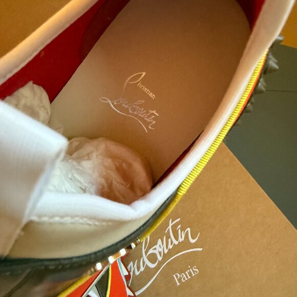 Christian Louboutin 1240429 Men's Sharkyloub SP Spikes Leather Sneakers, 43 45 - Picture 10 of 16